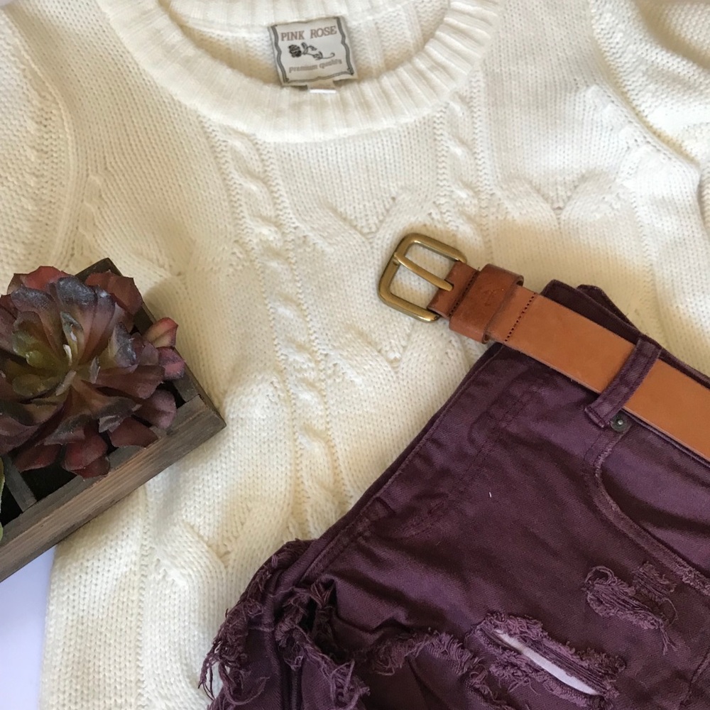 Pink Rose Scoop Neck Sweater